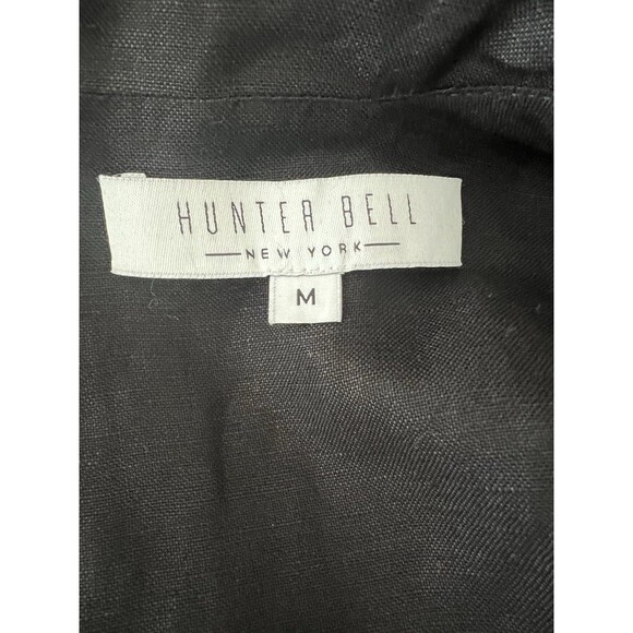 Hunter Bell Noah Black Linen Dress Size Medium EUC - Picture 6 of 9